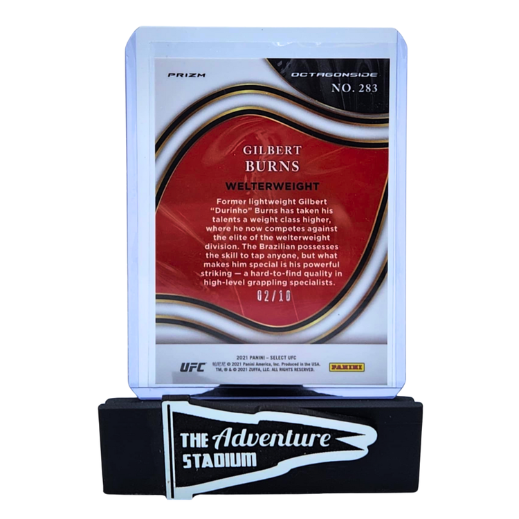 The Adventure Stadium 2021 Panini Select UFC Gilbert Burns Gold Disco 02/10