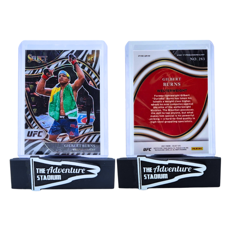 The Adventure Stadium 2021 Panini Select UFC Gilbert Burns Zebra