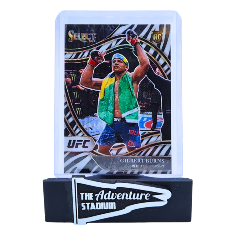 The Adventure Stadium 2021 Panini Select UFC Gilbert Burns Zebra