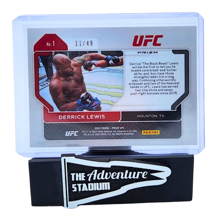 The Adventure Stadium 2022 Panini Prizm UFC Derrick Lewis Teal 11/49