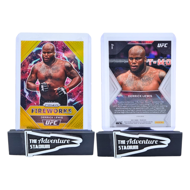 The Adventure Stadium 2021 Panini Prizm UFC Derrick Lewis Fireworks Gold 02/10