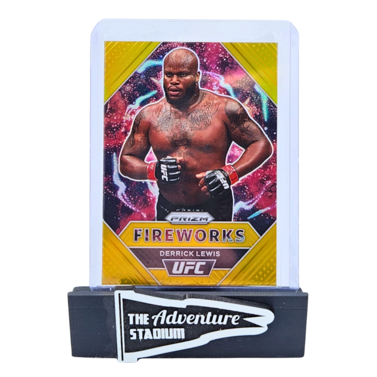 The Adventure Stadium 2021 Panini Prizm UFC Derrick Lewis Fireworks Gold 02/10