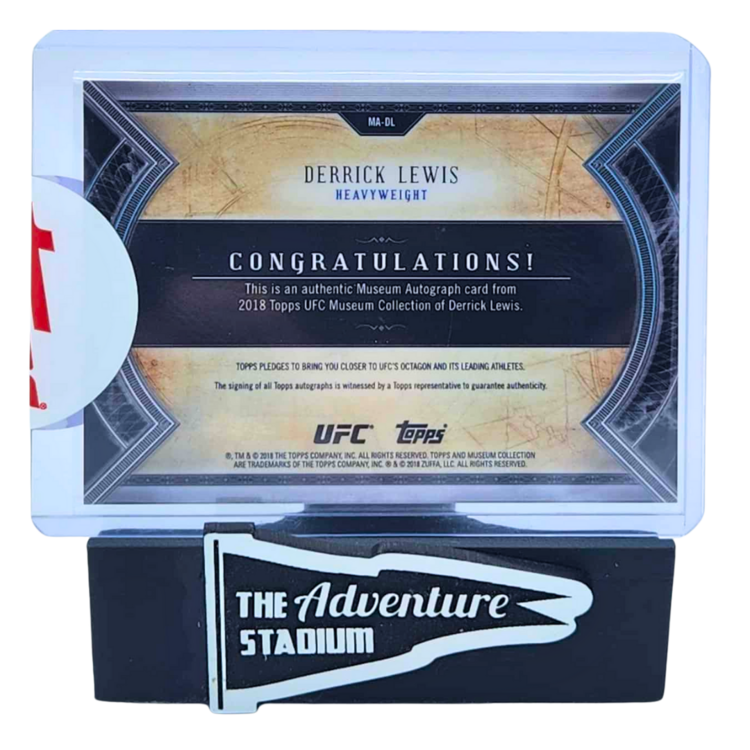 The Adventure Stadium 2018 Topps Museum Collection UFC Derrick Lewis Autograph /25
