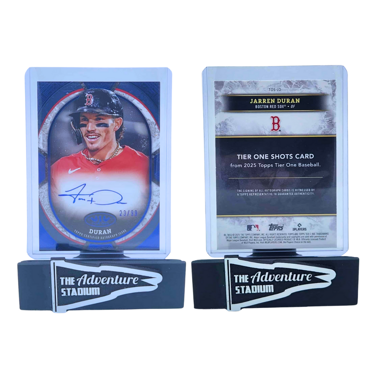 The Adventure Stadium 2025 Topps Tier One Jarren Duran Autograph Blue 23/99