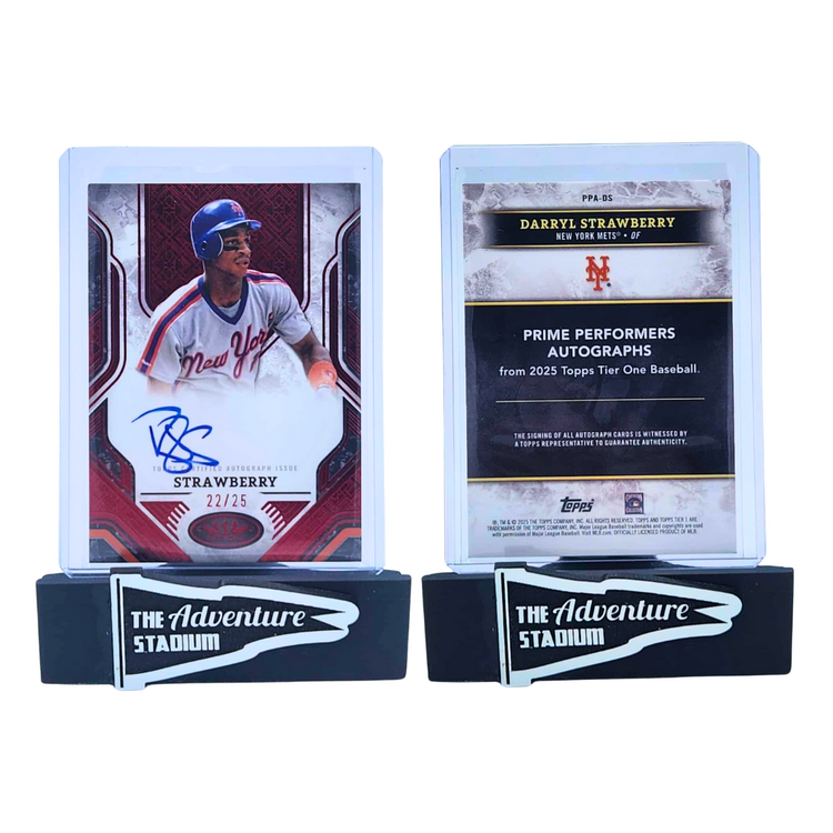 The Adventure Stadium 2025 Topps Tier One Darryl Strawberry Autograph 22/25