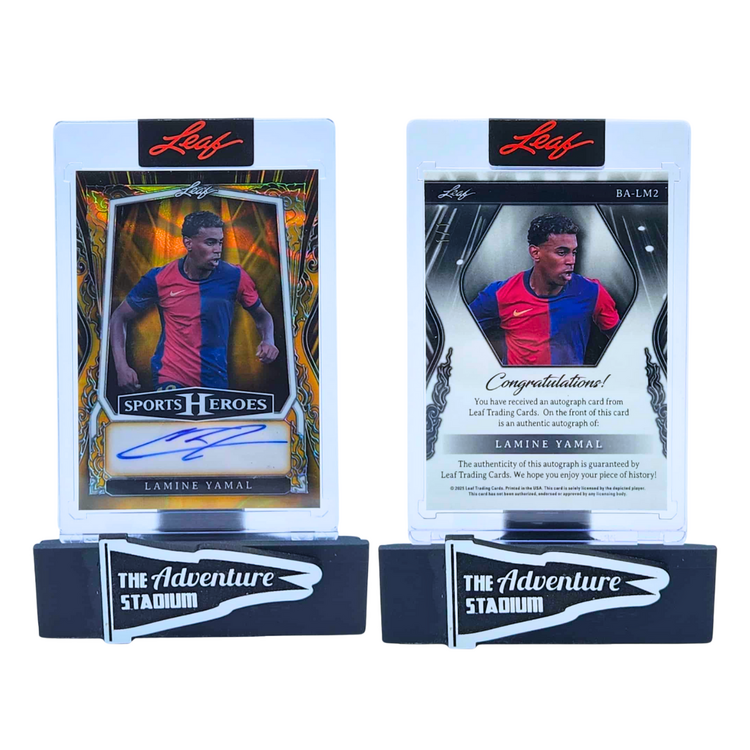 The Adventure Stadium 2025 Leaf Sport Heroes Lamine Yamal Autograph 1/1