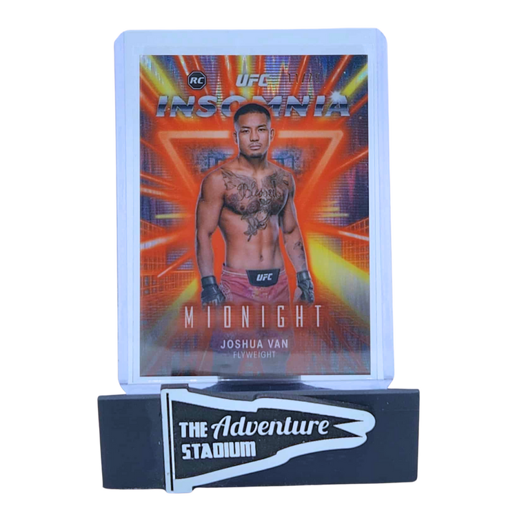 The Adventure Stadium 2025 Topps Midnight UFC Joshua Van Insomnia Rookie Card 11/75