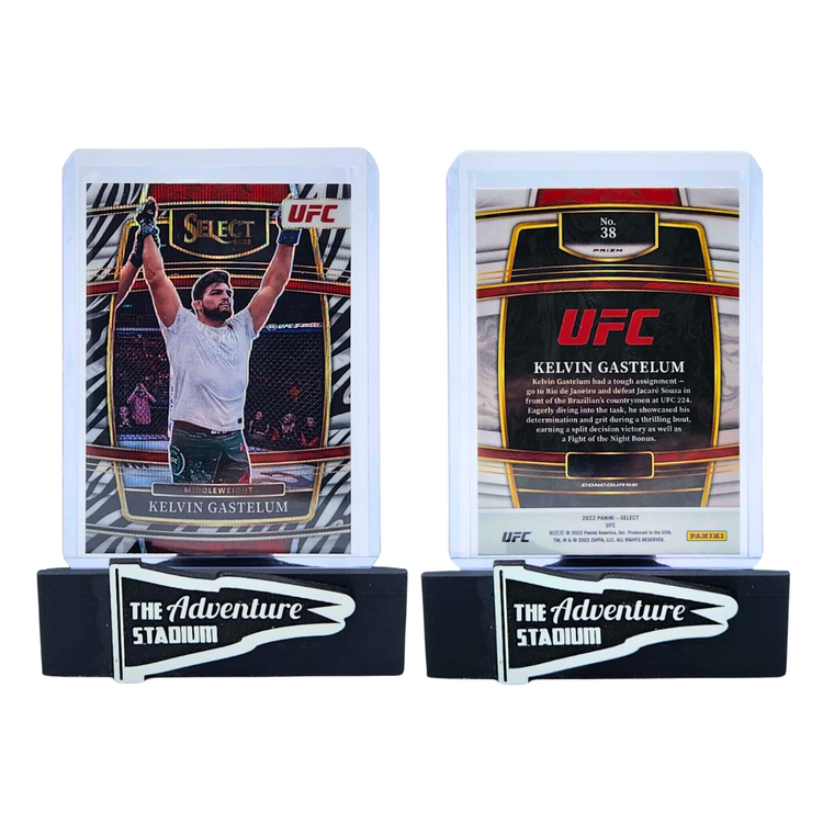 The Adventure Stadium 2022 Panini Select UFC Kelvin Gastelum Zebra Prizm