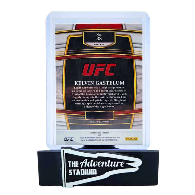 The Adventure Stadium 2022 Panini Select UFC Kelvin Gastelum Zebra Prizm