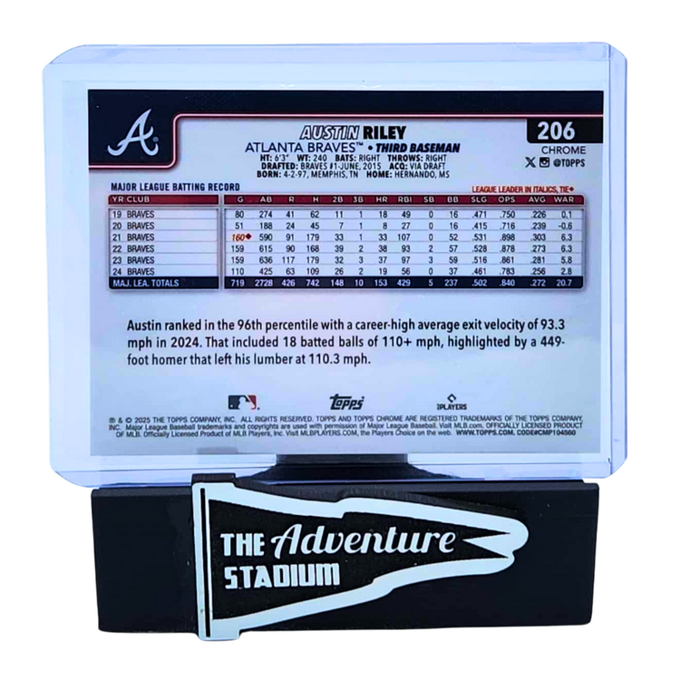 The Adventure Stadium 2025 Topps Chrome Austin Riley Variation Green Speckled 72/99