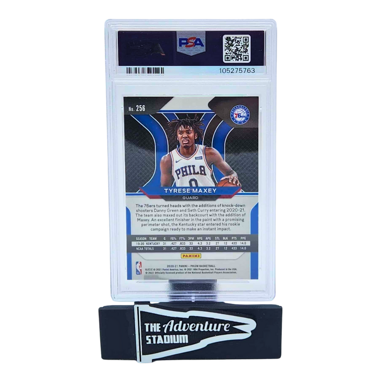 The Adventure Stadium 2020 Panini Prizm Tyrese Maxey PSA 10
