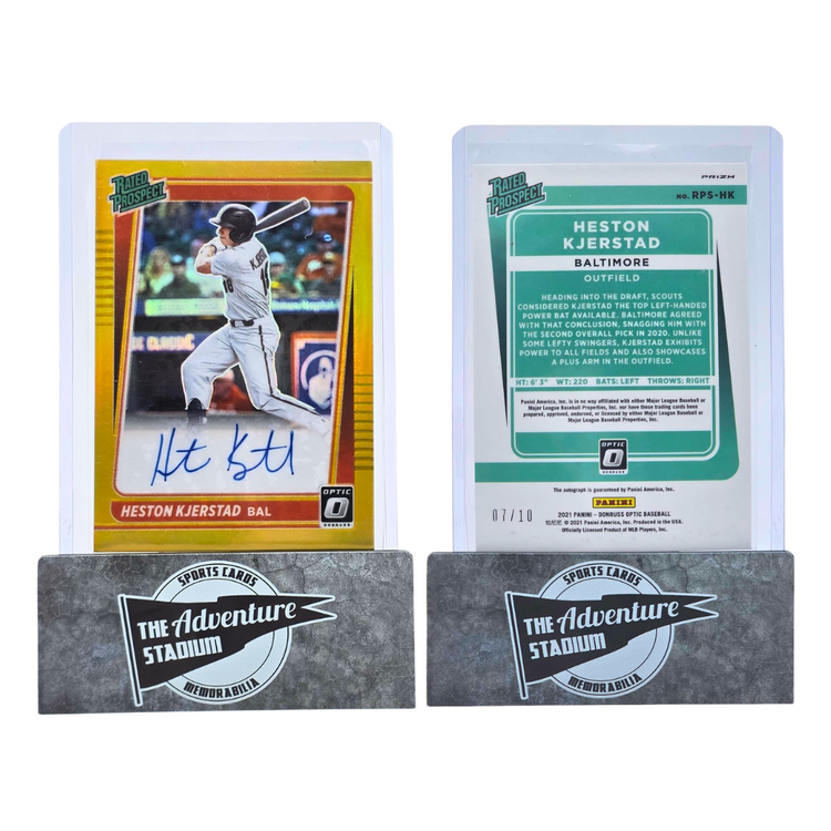 The Adventure Stadium 2021 Panini Donruss Optic Heston Kjerstad Autograph Gold 07/10