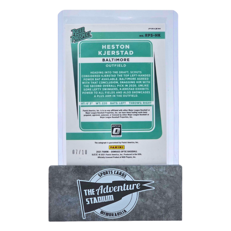 The Adventure Stadium 2021 Panini Donruss Optic Heston Kjerstad Autograph Gold 07/10