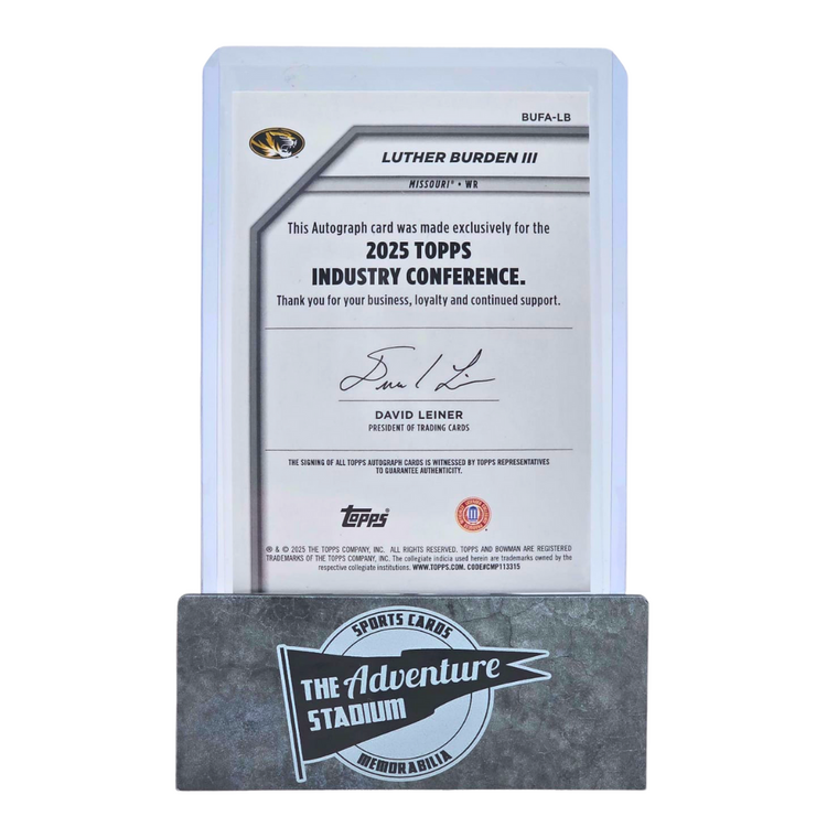 The Adventure Stadium 2025 Topps Industry Conference Luther Burden III Autograph 03/15