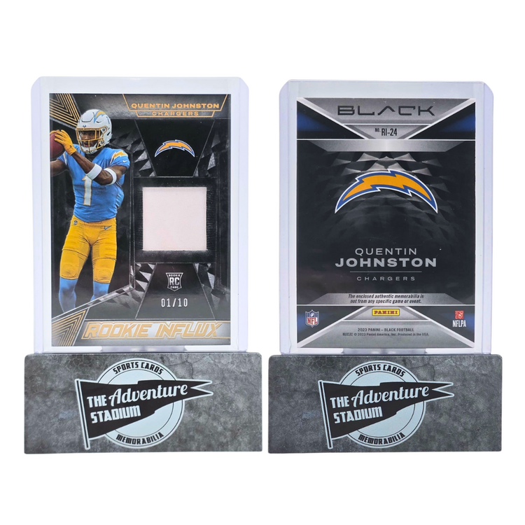 The Adventure Stadium 2023 Panini Black Quentin Johnston Rookie Influx Patch 01/10