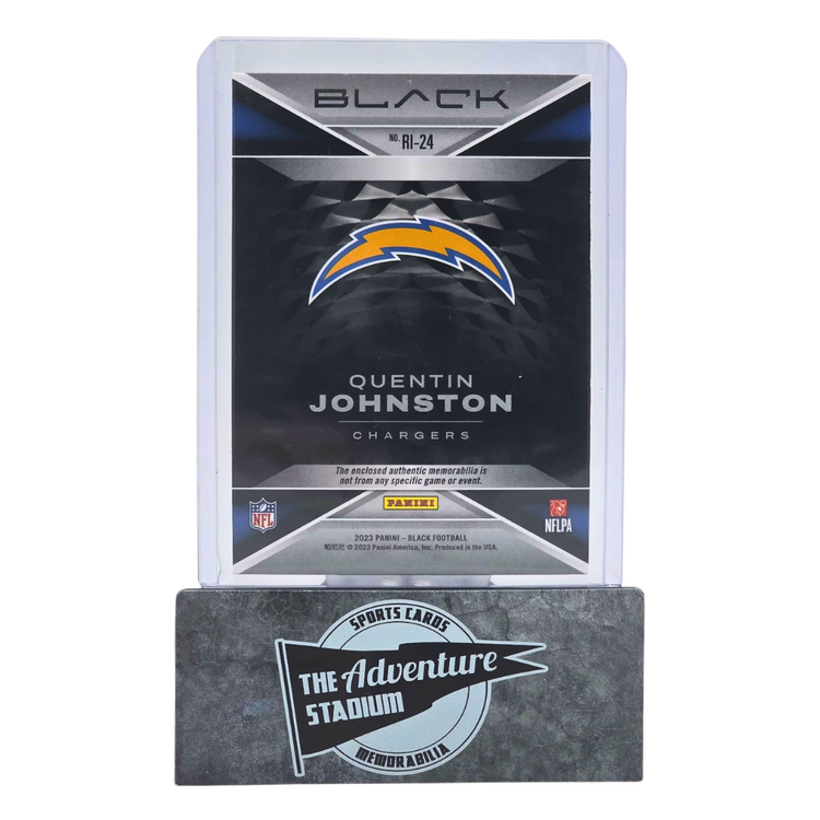 The Adventure Stadium 2023 Panini Black Quentin Johnston Rookie Influx Patch 01/10