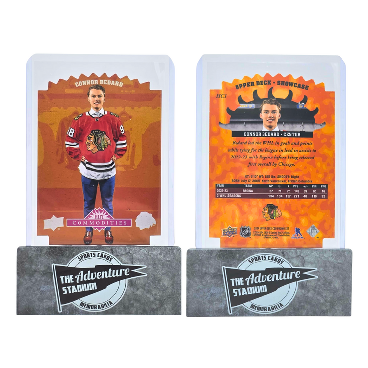 The Adventure Stadium 2024 Upper Deck CDD Promo Connor Bedard Die-Cut