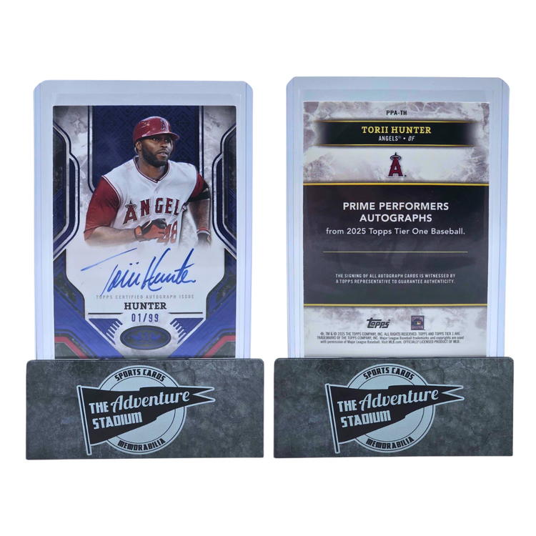 The Adventure Stadium 2025 Topps Tier One Torii Hunter Autograph 01/99