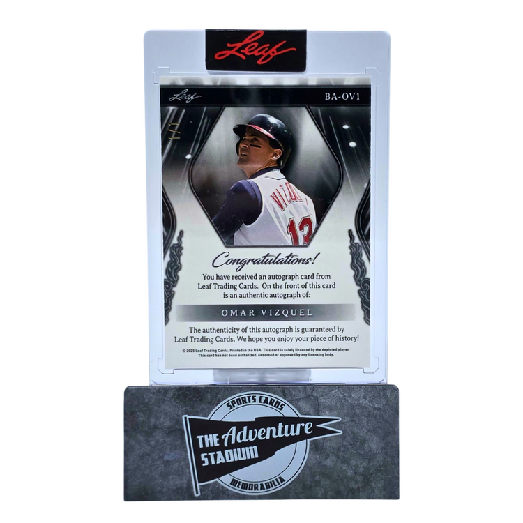 The Adventure Stadium 2025 Leaf Sport Heroes Omar Vizquel Autograph 1/1