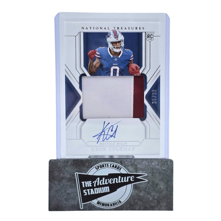 The Adventure Stadium 2024 Panini National Treasures Keon Coleman Patch Autograph 35/99