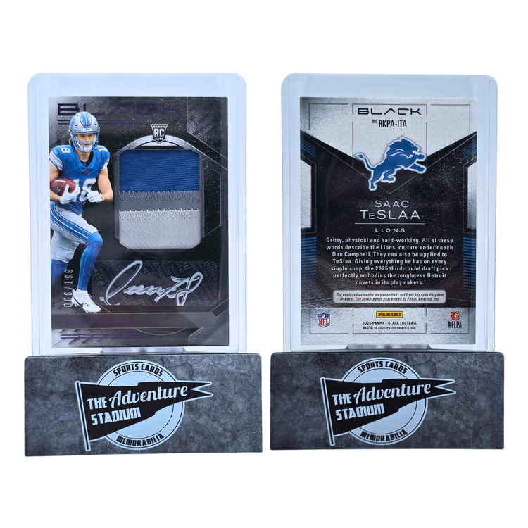 The Adventure Stadium 2025 Panini Black Isaac Teslaa Patch Autograph 006/199