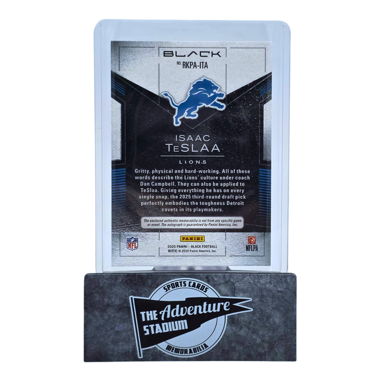 The Adventure Stadium 2025 Panini Black Isaac Teslaa Patch Autograph 006/199