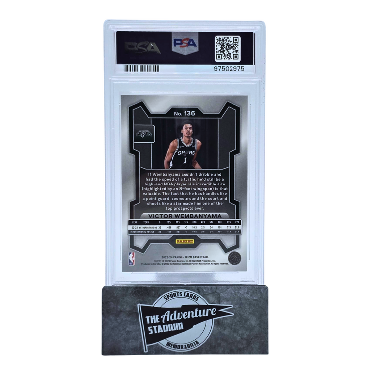 The Adventure Stadium 2023 Panini Prizm Victor Wembanyama PSA 10