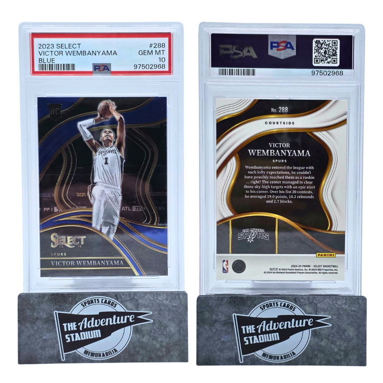 The Adventure Stadium 2023 Panini Select Victor Wembanyama Blue PSA 10