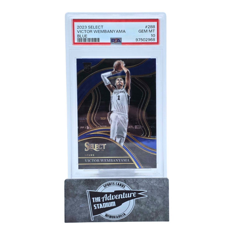 The Adventure Stadium 2023 Panini Select Victor Wembanyama Blue PSA 10