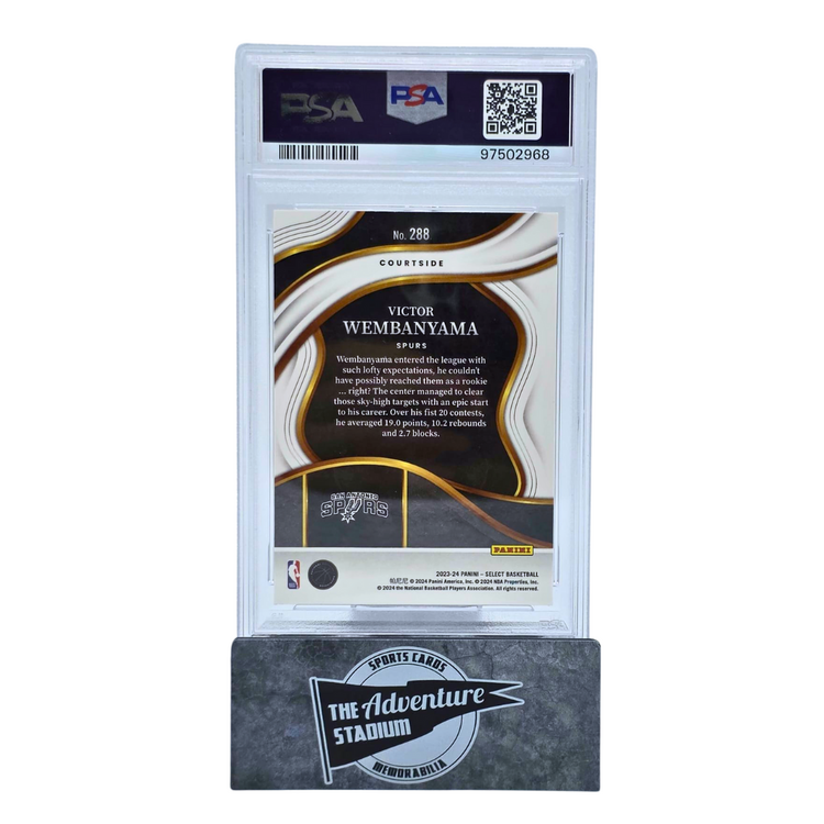 The Adventure Stadium 2023 Panini Select Victor Wembanyama Blue PSA 10
