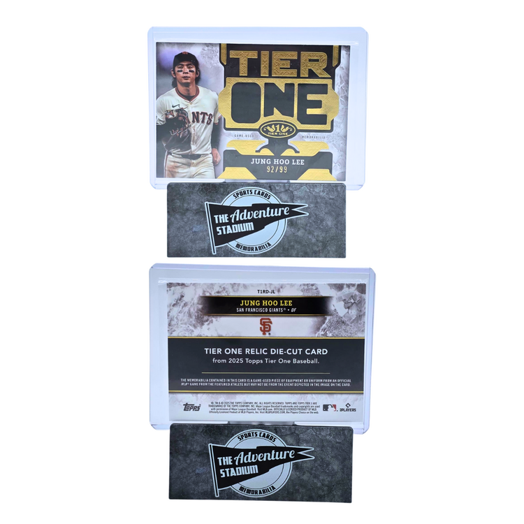 The Adventure Stadium 2025 Topps Tier One Jung Hoo Lee Relic 92/99