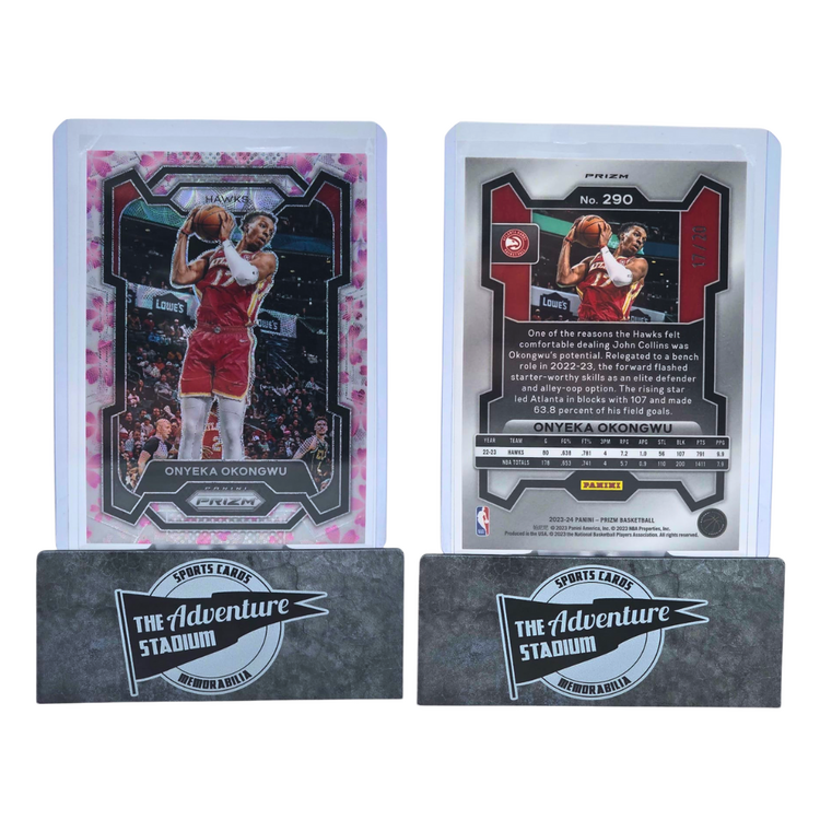 The Adventure Stadium 2023-24 Panini Prizm Onyeka Okongwu Cherry Blossom 17/20