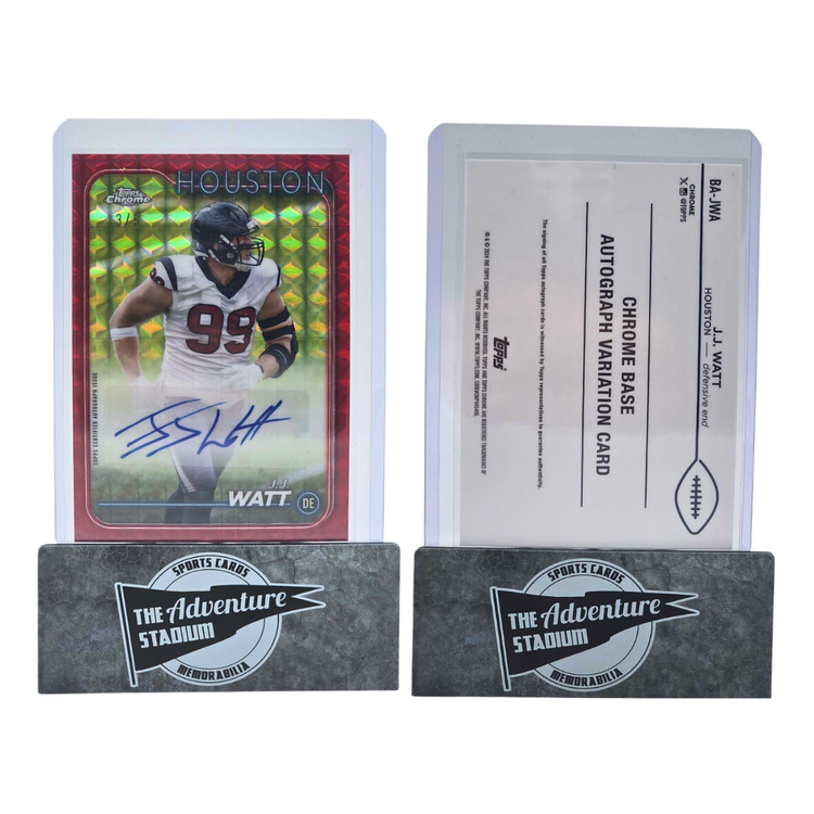 The Adventure Stadium 2024 Topps Chrome J.J. Watt Autograph Red 3/5