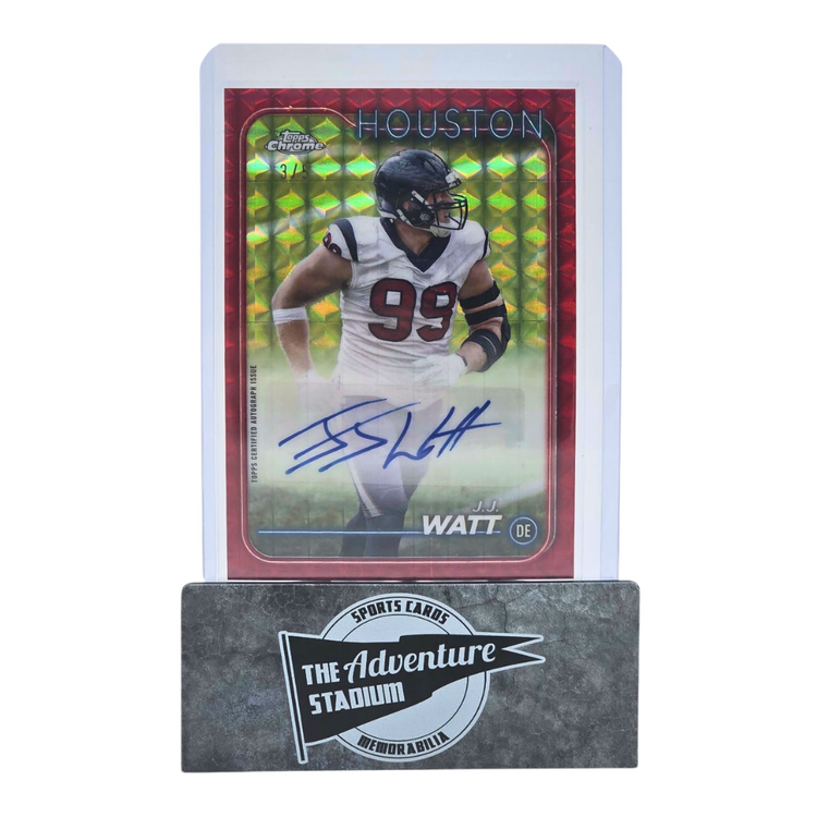 The Adventure Stadium 2024 Topps Chrome J.J. Watt Autograph Red 3/5