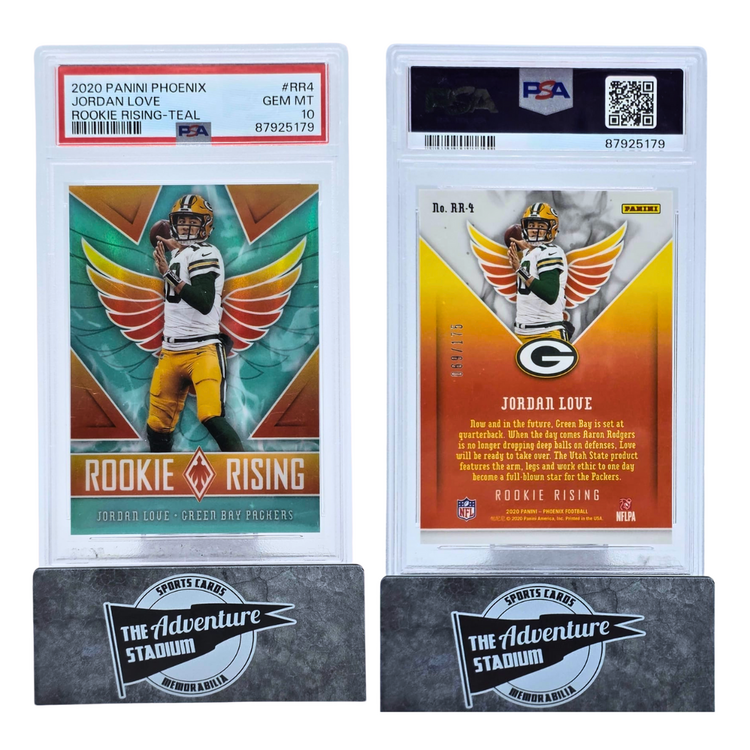 The Adventure Stadium 2020 Panini Phoenix Jordan Love Rookie Rising 069/175 PSA 10