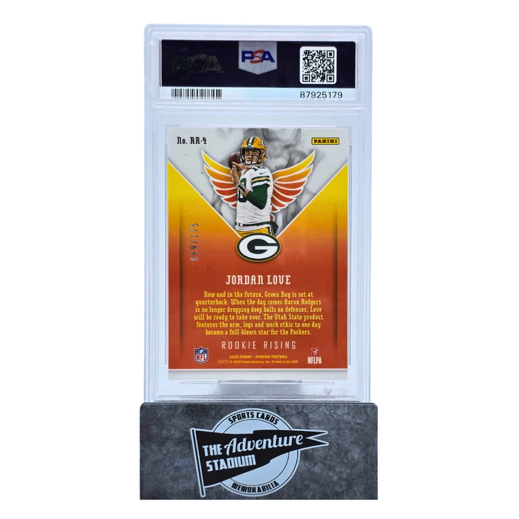 The Adventure Stadium 2020 Panini Phoenix Jordan Love Rookie Rising 069/175 PSA 10