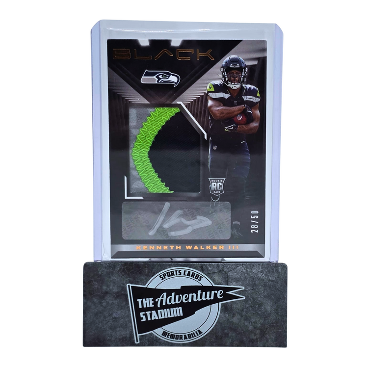 The Adventure Stadium 2022 Panini Black Kenneth Walker III Patch Autograph 28/50