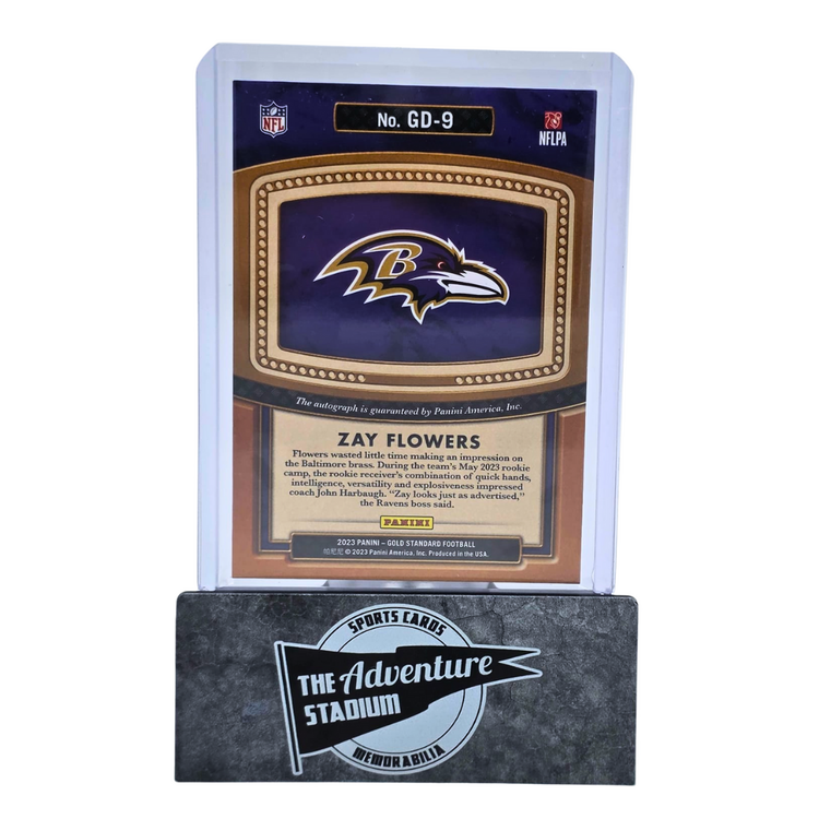 The Adventure Stadium 2023 Panini Gold Standard Zay Flowers Autograph 04/10
