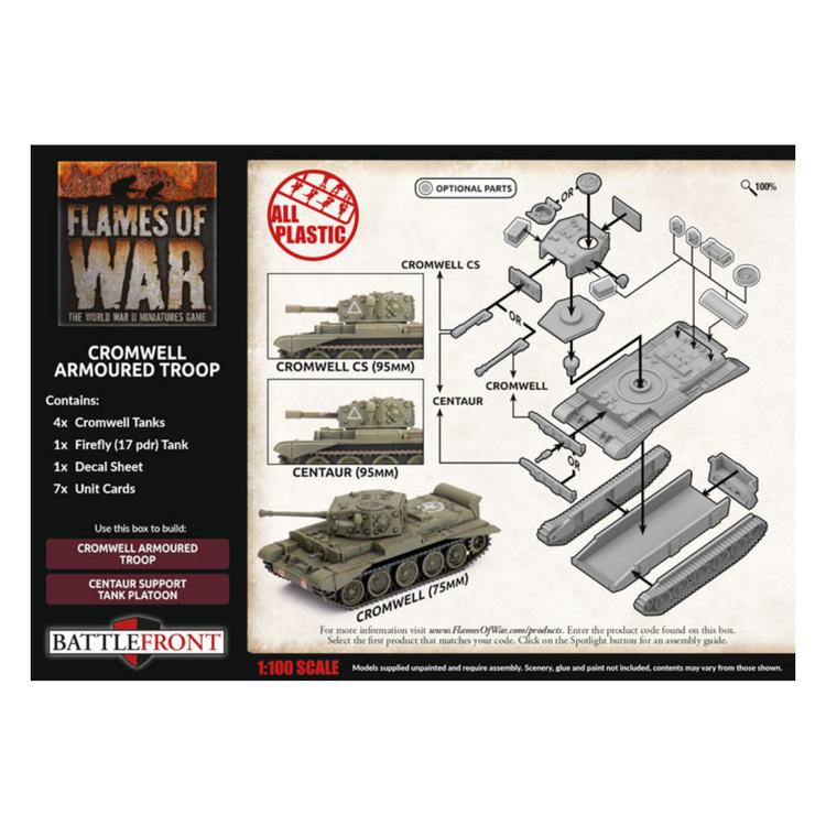 Flames of War FoW: British Cromwell Armoured Troop (Plastic)