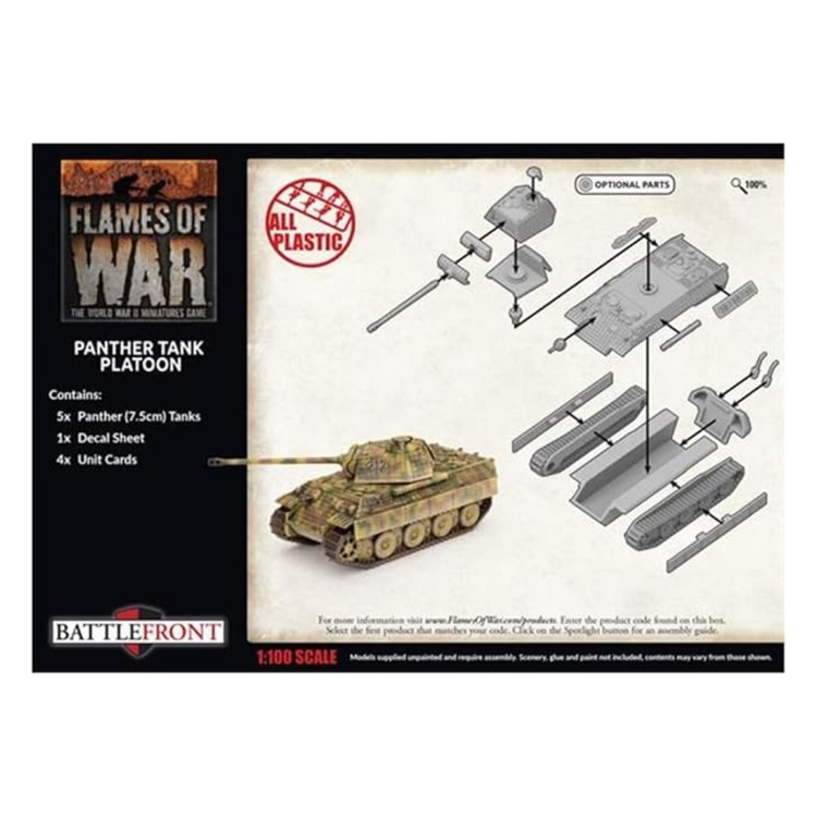 Flames of War FoW: Panther Tank Platoon - Late War (x5 Plastic)