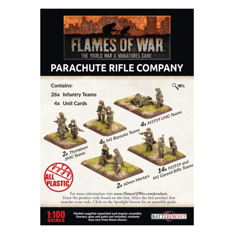 Flames of War FoW: American Parachute Rifle Company (Plastic)