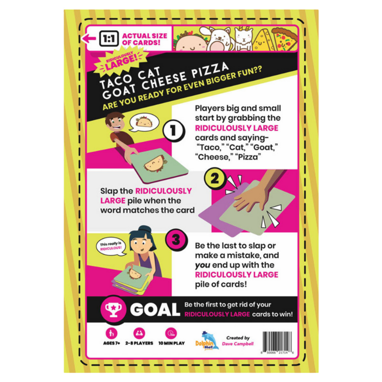 Dolphin Hat Games Taco Cat Goat Cheese Pizza: Ridiculously Large