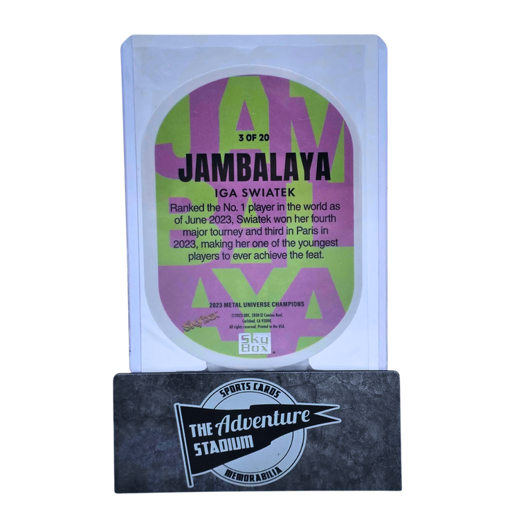 The Adventure Stadium 2023 UD Metal Universe Champions Iga Swiatek Jambalaya