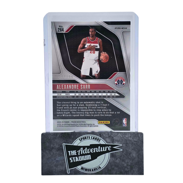 The Adventure Stadium 2024-25 Panini Prizm Alexandre Sarr Blue 161/199