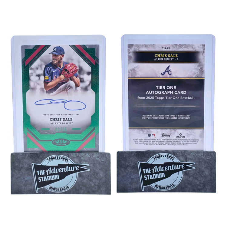 The Adventure Stadium 2025 Topps Tier One Chris Sale Autograph 02/25