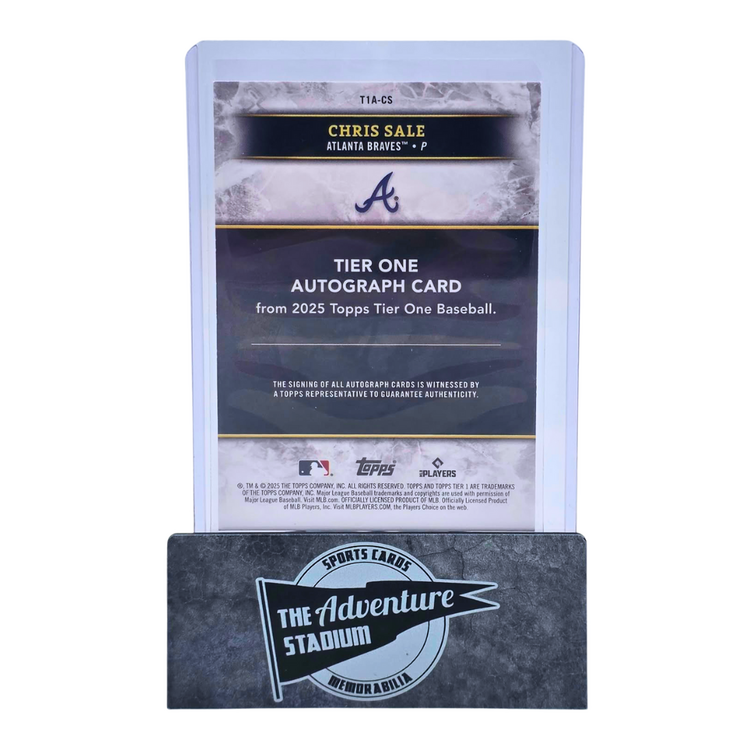 The Adventure Stadium 2025 Topps Tier One Chris Sale Autograph 02/25