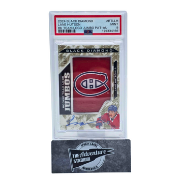 The Adventure Stadium 2024 Black Diamond Lane Hutson Patch Autograph 18/99 PSA 9