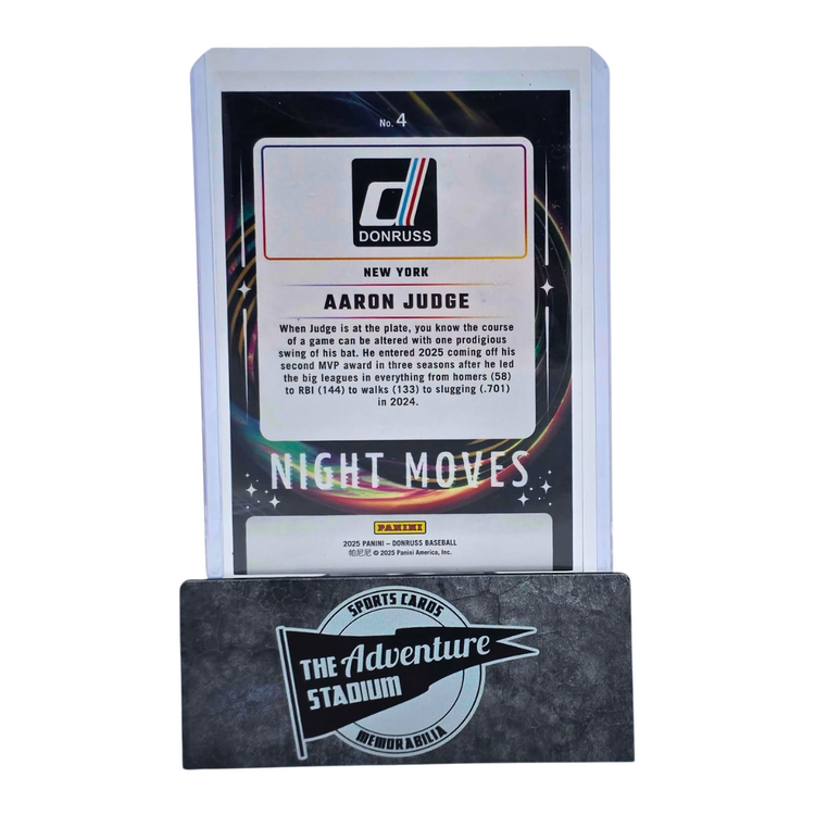 The Adventure Stadium 2025 Panini Donruss Aaron Judge Night Moves
