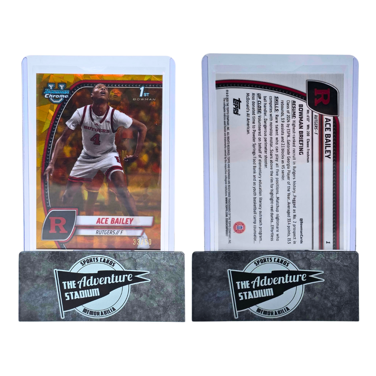 The Adventure Stadium 2025 Bowman Chrome U Sapphire Ace Bailey Gold 33/50