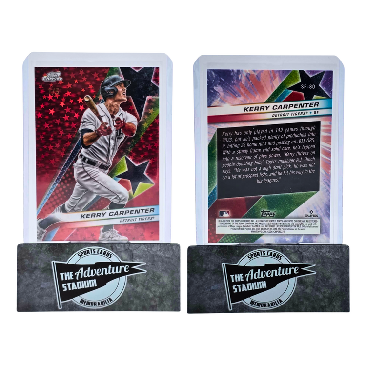 The Adventure Stadium 2024 Topps Cosmic Chrome Kerry Carpenter Red 1/5
